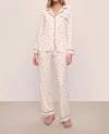 Eberjey Gisele Printed Long Pj Set In Little Pink Heart Sorbet In Multi