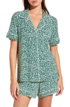 Eberjey Gisele Relaxed Jersey Knit Short Pajamas In Abstract Floral Agave/ivory