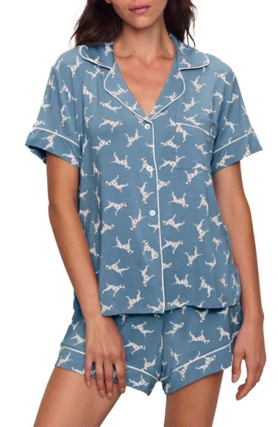 EBERJEY EBERJEY GISELE PRINTED RELAXED JERSEY KNIT SHORT PAJAMAS