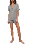 Eberjey Gisele Jersey Knit Shorty Pajamas In Moonlight/ivory