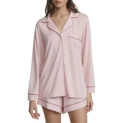 Eberjey Gisele Relaxed Jersey Knit Short Pajamas In Pink
