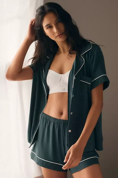 Eberjey Gisele Relaxed Pajama Short Set In Green