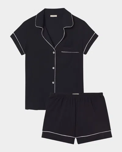 Eberjey Gisele Relaxed Short Pajama Set In Black