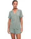 Eberjey Gisele Relaxed Short Pajama Set Womens Sleepwear Gbo592 In Green