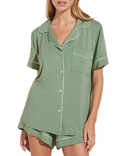 Eberjey Gisele Relaxed Short Sleeve Top & Shorts In Green
