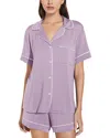 Eberjey Gisele Long Sleeve Relaxed Pj Set Lavender/ Ivory In Purple