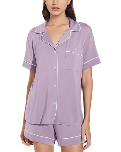 Eberjey Gisele Long Sleeve Relaxed Pj Set Lavender/ Ivory In Purple
