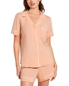 Eberjey Gisele Relaxed Fit Jersey Short Pajamas In Peach Parfait/ivory