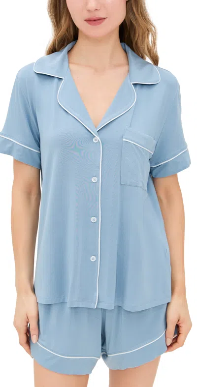 Eberjey Gisele Relaxed Shorts Pj Set Faded Denim/ivory