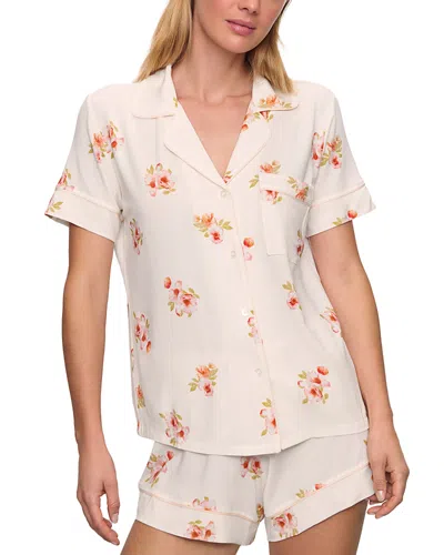 Eberjey Gisele Relaxed Shorts Set In Floral Bloom/vanilla Cream