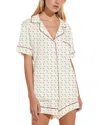 Eberjey Gisele Relaxed Jersey Knit Short Pajamas In Triple Heart/ Haute Red