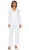 Eberjey Gisele Rib Long Pj Set In White