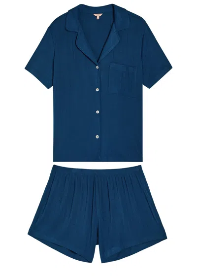 Eberjey Gisele Ribbed Jersey Pyjama Set In Blue