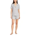 Eberjey Gisele Ribbed Shorts Pajama Set In Light Heather