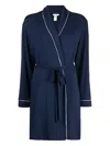 Eberjey Two-tone Modal Robe In Blue