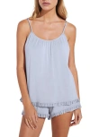 Eberjey Gisele Ruffle Trim Short Pajamas In Ice Blue