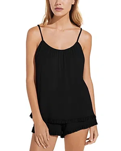 Eberjey Gisele Ruffled Trim Short Pyjama Set In Black