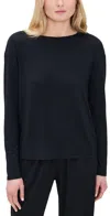 Eberjey Gisele Separates Long Sleeve Top Black In Black