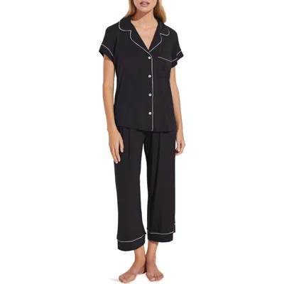 Eberjey Gisele Pj Set In Graphite & Sorbet Pink