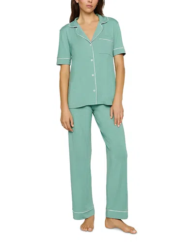 Eberjey Gisele Short Sleeve Long Pant Pajama Set In Green