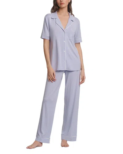 Eberjey Gisele Short Sleeve Long Pant Pajama Set In Blue