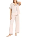 Eberjey Gisele Short Sleeve Long Pant Pajama Set In Sorbet/black