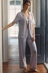 Eberjey Gisele Short-sleeve Pajama Set In Purple