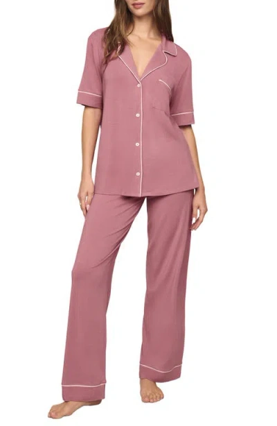 Eberjey Gisele Short Sleeve Pant Pajamas In Gold