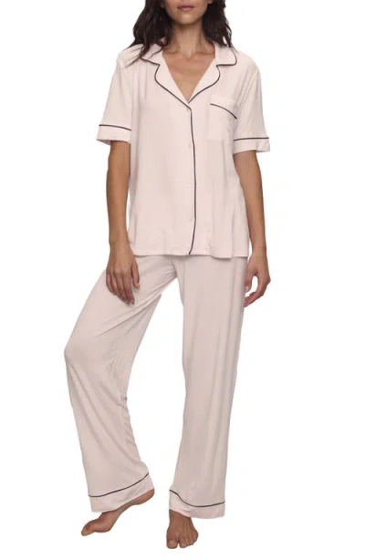 Eberjey Gisele Short Sleeve Pant Pajamas In Pink