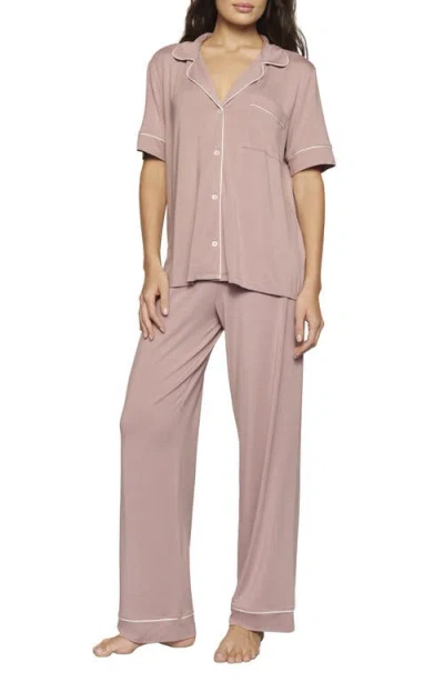 Eberjey Gisele Short Sleeve Pant Pajamas In Brown