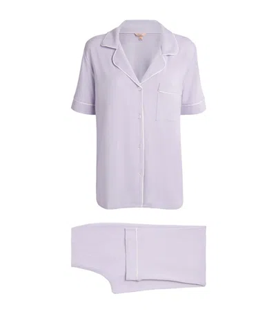 Eberjey Gisele Short-sleeve Pyjama Set In Purple