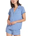 Eberjey Gisele Shortie Short Set In Blue/nordic Stripes