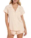 Eberjey Gisele Relaxed Jersey Knit Short Pajamas In Ivory/retro Geo Oat