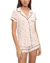 Shop Eberjey Gisele Shortie Short Set In Little Heart Sorbet