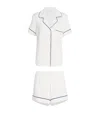 Eberjey Womens Ivory Navy Gisele Relaxed-fit Stretch-woven Jersey Pyjama Set In White