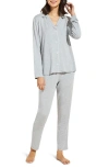 Eberjey Gisele Slim Jersey Knit Pajamas In Gray