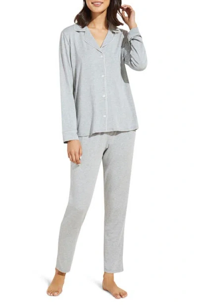 Eberjey Gisele Slim Jersey Knit Pajamas In Gray