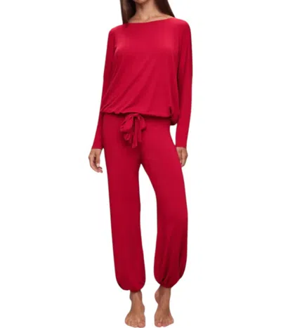 EBERJEY GISELE SLOUCHY LOUNGE SET IN RED