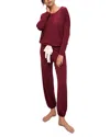 Eberjey Gisele Slouchy Pajama Set In Raspberry/ivory