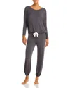 Eberjey Gisele Slouchy Pajama Set In Graphite/ivory
