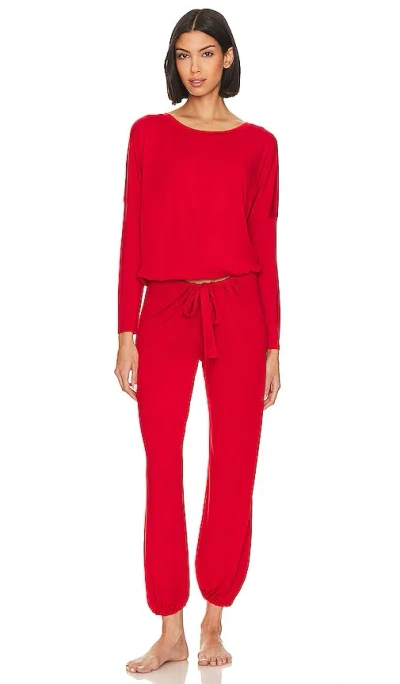 Eberjey Gisele Slouchy Pajama Set In Red