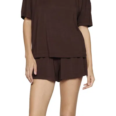Eberjey Gisele Stretch Modal Pajama Shorts In Brown