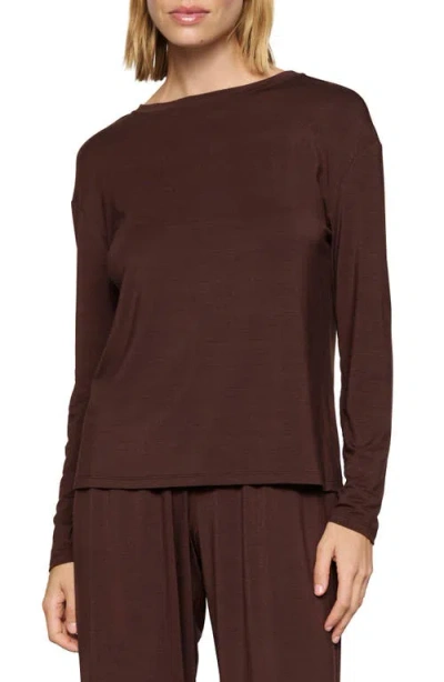 Eberjey Gisele Stretch Modal Pajama Top In Chocolate