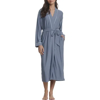 Eberjey Gisele Stripe Longline Robe In Blue