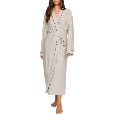 Eberjey Gisele Stripe Longline Robe In Neutral