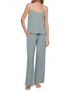 Eberjey Gisele Tencel Modal Cami And Pant Pajama Set In Lead In Blue