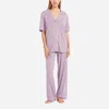 Eberjey Gisele Short Sleeve Jersey Knit Pajamas In Lavender/ivory