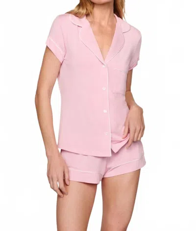 Eberjey Gisele Tencel Modal Shortie Short Pajama Set In Pink Nectar Ivory