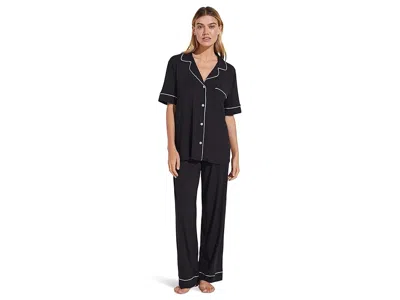 Eberjey Gisele Tenceltm Modal Short Sleeve Pant Pj Set In Black
