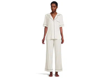 Eberjey Gisele Tenceltm Modal Short Sleeve Pant Pj Set In White
